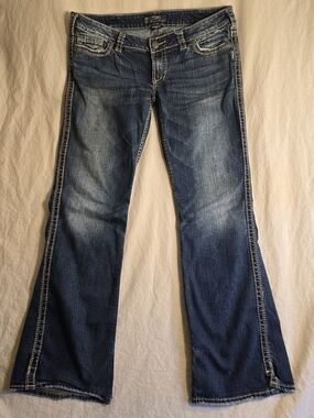 Silver Jeans Frances Women’s W34 L33 Bootcut Jeans Low Rise Y2K Dark Wash